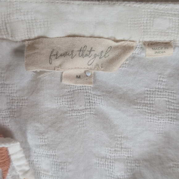 Anthropologie White Peasant Blouse with Multicolor Embroidery - Picture 6 of 8